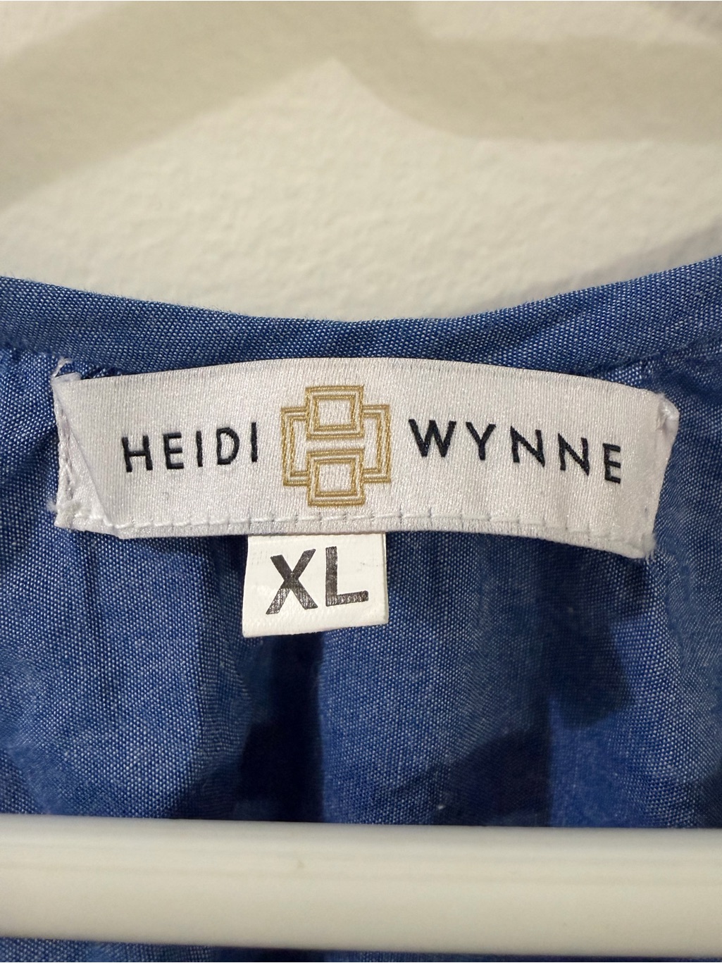 Blue V-Neck Belted Midi Dress — image 3 of 4